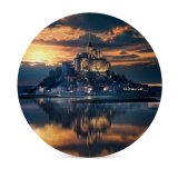 yanfind Ceramic Coasters (round) Grafixart Mont SaintMichel Island Ancient Architecture Reflection Night Sunset Dawn Evening Sky Family Game Intellectual Educational Game Jigsaw Puzzle Toy Set