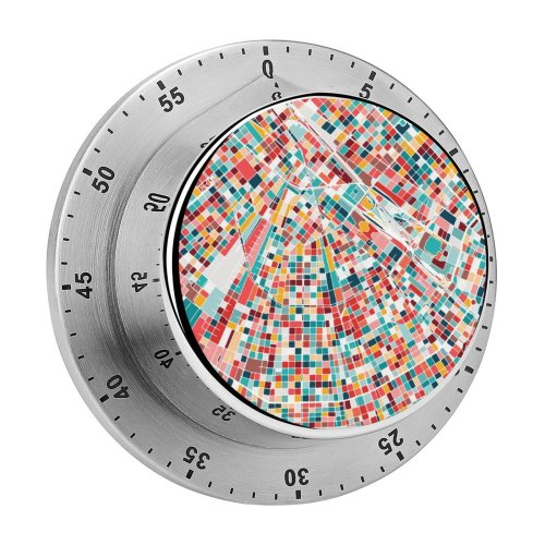 yanfind Timer Coast Cartography States  Checked Digitally Pixelated Art China Abstract Structure 60 Minutes Mechanical Visual Timer