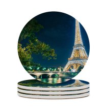 yanfind Ceramic Coasters (round) Lowe Rehnberg Eiffel  Night Time Glowing Lights Starry Sky Landmark Famous Family Game Intellectual Educational Game Jigsaw Puzzle Toy Set