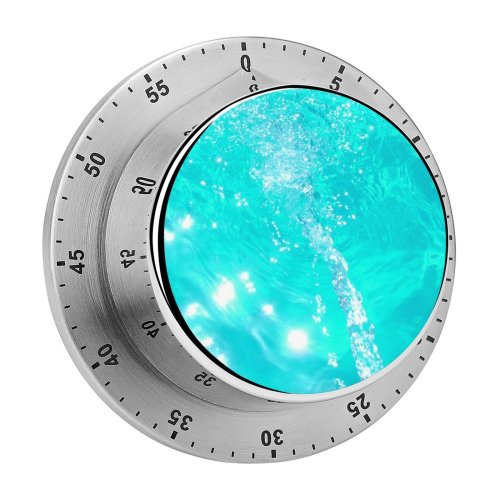 yanfind Timer Swimm Pool  Aqua Turquoise Light Azure  Sunlight 60 Minutes Mechanical Visual Timer