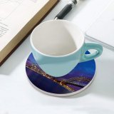yanfind Ceramic Coasters (round) Sydney Harbour  Sydney Opera Metal Structure Australia Cityscape City Lights Purple Family Game Intellectual Educational Game Jigsaw Puzzle Toy Set