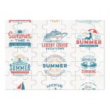 yanfind Picture Puzzle Badge Palm Sea  Anchor Cocktail Sunbathing Cruise Umbrella Surfing Surf Travel Family Game Intellectual Educational Game Jigsaw Puzzle Toy Set
