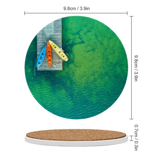 yanfind Ceramic Coasters (round) Willian Justen De Vasconcellos Wooden Pier Aerial Kayak Boats Lake Drone Photo Family Game Intellectual Educational Game Jigsaw Puzzle Toy Set