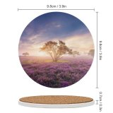 yanfind Ceramic Coasters (round) Gerard Spring Sunrise Bloom Purple Flowers Heath Family Game Intellectual Educational Game Jigsaw Puzzle Toy Set