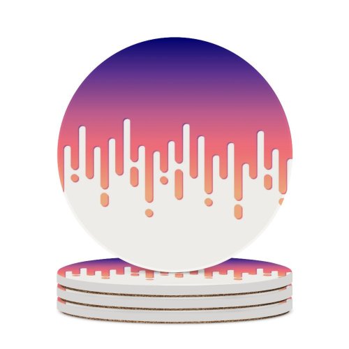 yanfind Ceramic Coasters (round) Blank Beige Dawn Seamless Morning Purple Dark Curve Sunset Neon Gradient Magenta Family Game Intellectual Educational Game Jigsaw Puzzle Toy Set
