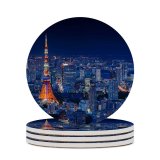 yanfind Ceramic Coasters (round) Takashi Miyazaki Tokyo  Japan Metal Structure Cityscape City Lights Night Time Family Game Intellectual Educational Game Jigsaw Puzzle Toy Set