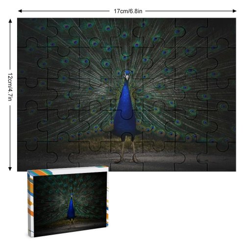 yanfind Picture Puzzle Peafowl Dark 5K 8K Family Game Intellectual Educational Game Jigsaw Puzzle Toy Set