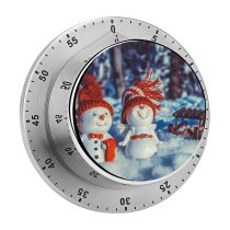 yanfind Timer Celebrations Christmas Cute Snowman Snow Covered Winter Decoration 60 Minutes Mechanical Visual Timer