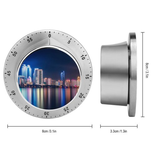 yanfind Timer GoMustang Qingdao China Night Cityscape City Lights Reflections 60 Minutes Mechanical Visual Timer