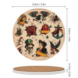 yanfind Ceramic Coasters (round) Hawk Skull Structure Elegance Old Anchor Bird Retro Dagger Art Sparrow Sensuality Family Game Intellectual Educational Game Jigsaw Puzzle Toy Set