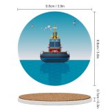 yanfind Ceramic Coasters (round) Dimensional Harbor Leadership Sea Carrying Ship Tanker Guidance Cruise Lead Commercial Journey Family Game Intellectual Educational Game Jigsaw Puzzle Toy Set
