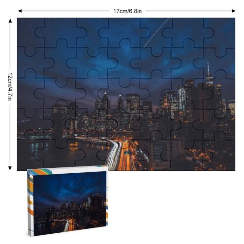 yanfind Picture Puzzle Zac Ong Black Dark York City United States Cityscape Night Time City Family Game Intellectual Educational Game Jigsaw Puzzle Toy Set
