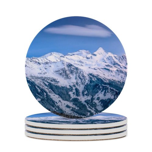 yanfind Ceramic Coasters (round) Mountains Winter Kleine Scheidegg  Range  Sunrise  Peak Switzerland Family Game Intellectual Educational Game Jigsaw Puzzle Toy Set