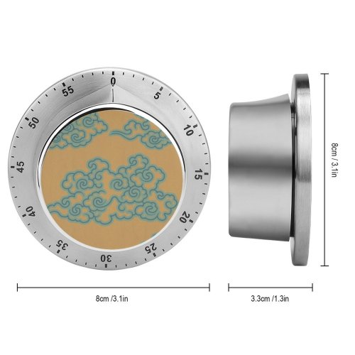 yanfind Timer Japanese Chinese Cultures Stroke Styles Retro Curled Elegance Sky Empty Cloud Tradition 60 Minutes Mechanical Visual Timer