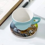 yanfind Ceramic Coasters (round) Bengal  Wild Big Cat Family Game Intellectual Educational Game Jigsaw Puzzle Toy Set