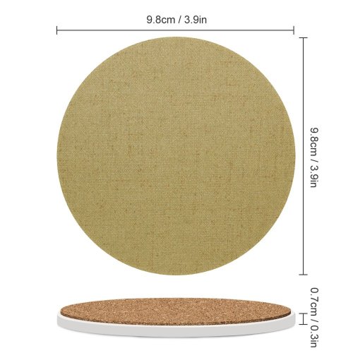 yanfind Ceramic Coasters (round) Stationary Ground Beige Khaki Linen Wood Family Game Intellectual Educational Game Jigsaw Puzzle Toy Set