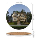 yanfind Ceramic Coasters (round) Cultures Tree Architecture Building Bush Lawn Window Sky Sunny USA Suburb Tradition Family Game Intellectual Educational Game Jigsaw Puzzle Toy Set