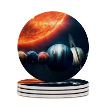 yanfind Ceramic Coasters (round) Vadim Sadovski Space Solar System Planets   Burning  Mars Jupiter Family Game Intellectual Educational Game Jigsaw Puzzle Toy Set