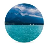 yanfind Ceramic Coasters (round) Olivier Miche Lake Thun Mountains Daytime Sailing Boats Family Game Intellectual Educational Game Jigsaw Puzzle Toy Set