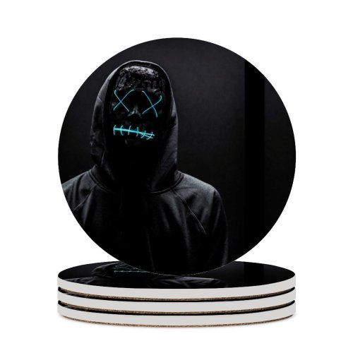 yanfind Ceramic Coasters (round) Black Dark Neon Dark Hoodie Light Family Game Intellectual Educational Game Jigsaw Puzzle Toy Set