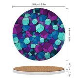 yanfind Ceramic Coasters (round) Abstract Cubes Colorful Patterns Family Game Intellectual Educational Game Jigsaw Puzzle Toy Set