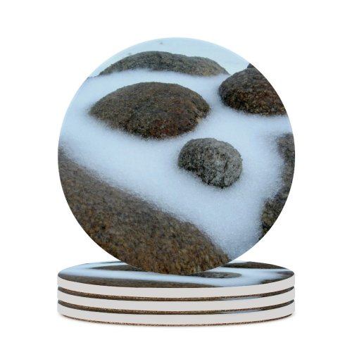 yanfind Ceramic Coasters (round) Snow  Rock Winter Family Game Intellectual Educational Game Jigsaw Puzzle Toy Set