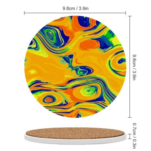 yanfind Ceramic Coasters (round)  Pixelated Pop Seamless  Toned Fashionable Creativity Effects Liquid Distorted Fashioned Family Game Intellectual Educational Game Jigsaw Puzzle Toy Set
