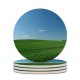yanfind Ceramic Coasters (round) Summer Spring Field Tree Sky Landscapes Grassland Grass Natural Landscape Meadow Family Game Intellectual Educational Game Jigsaw Puzzle Toy Set