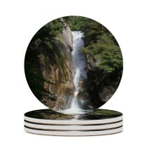 yanfind Ceramic Coasters (round) Waterfall Rock River Refreshing Landscape Cliff Refresh Clean Japan Yamanashi Resources Natural Family Game Intellectual Educational Game Jigsaw Puzzle Toy Set