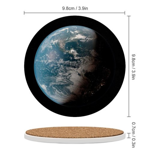 yanfind Ceramic Coasters (round) Yuri Samoilov Space  Planet Astronomy Night Daylight Family Game Intellectual Educational Game Jigsaw Puzzle Toy Set