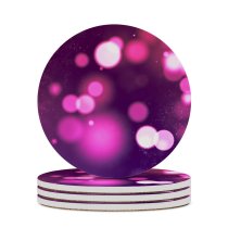 yanfind Ceramic Coasters (round) Abstract Bokeh Purple Sparkles Family Game Intellectual Educational Game Jigsaw Puzzle Toy Set