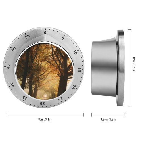 yanfind Timer Autumn Forest Foggy Sunlight Path Road 60 Minutes Mechanical Visual Timer