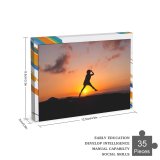 yanfind Picture Puzzle Sunrise Silhouette Jumping Girl Clouds Happy Mood Family Game Intellectual Educational Game Jigsaw Puzzle Toy Set