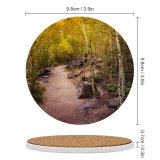 yanfind Ceramic Coasters (round) Collins Aspen Trees Pathway Forest Rocks Trails Beautiful Family Game Intellectual Educational Game Jigsaw Puzzle Toy Set