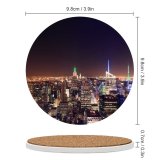 yanfind Ceramic Coasters (round) York City Cityscape Lights Night Time Horizon Exposure Landmark Aerial Rockefeller Center Family Game Intellectual Educational Game Jigsaw Puzzle Toy Set