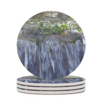 yanfind Ceramic Coasters (round) Waterfall  Resources Watercourse Vegetation Natural Landscape Family Game Intellectual Educational Game Jigsaw Puzzle Toy Set