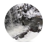 yanfind Ceramic Coasters (round) Waterfall Winter  Snow Resources  Watercourse Geological Rapid Freezing River Family Game Intellectual Educational Game Jigsaw Puzzle Toy Set