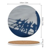 yanfind Ceramic Coasters (round) Snow Shadows Fun Winter  Silhouette Boys Girls Funny Banister Castle Sky Family Game Intellectual Educational Game Jigsaw Puzzle Toy Set