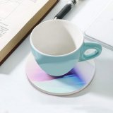 yanfind Ceramic Coasters (round) Spiral Curve Perpendicular Velocity Dynamic Caracoal Curl Caos Absctract Purple Cyan Snail Family Game Intellectual Educational Game Jigsaw Puzzle Toy Set