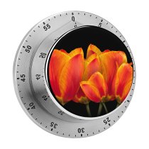 yanfind Timer Comfreak Flowers Dark Tulips Spring Colorful 60 Minutes Mechanical Visual Timer