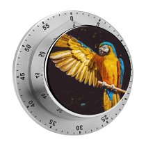 yanfind Timer Black Dark Macaw Bird Colorful Parrot 60 Minutes Mechanical Visual Timer