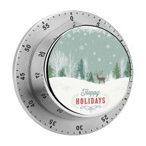 yanfind Timer Christmas Snow Tree Landscape Pine Woodland Winter Forest Pinaceae Art Scenery Retro 60 Minutes Mechanical Visual Timer