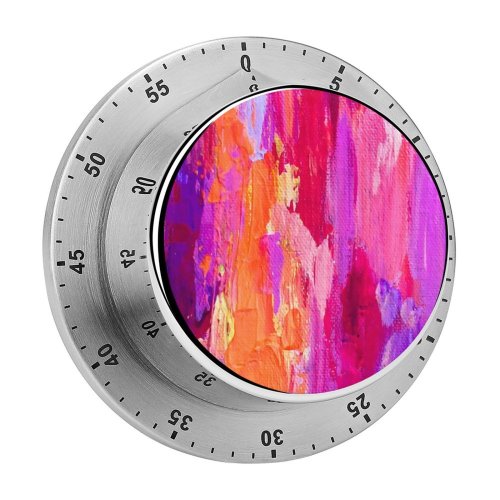 yanfind Timer Art Abstract Illinois Glenview Striped Acrylic Craft Magenta Purple USA Decoration Design 60 Minutes Mechanical Visual Timer