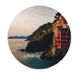 yanfind Ceramic Coasters (round) MatteoRipamonti Riomaggiore Villiage Sunset Cliff Ocean Rocky Coast Italy Family Game Intellectual Educational Game Jigsaw Puzzle Toy Set