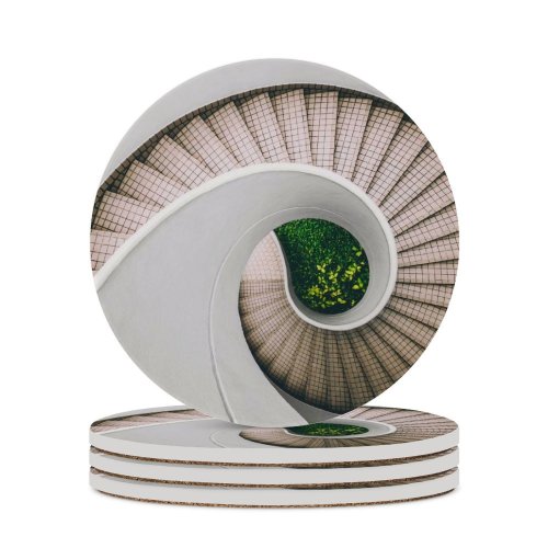 yanfind Ceramic Coasters (round) Dan Freeman Architecture Spiral Staircase Family Game Intellectual Educational Game Jigsaw Puzzle Toy Set