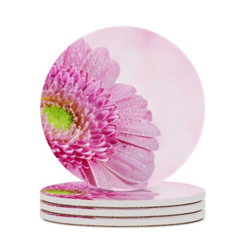 yanfind Ceramic Coasters (round) Bruno Glätsch Flowers Gerbera Daisy Flower Drops Dew Drops Closeup Macro Family Game Intellectual Educational Game Jigsaw Puzzle Toy Set