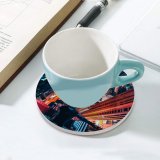 yanfind Ceramic Coasters (round) Simon Zhu Hong Kong City Neon Rooftop Cityscape Nightscape Persons City Lights Family Game Intellectual Educational Game Jigsaw Puzzle Toy Set