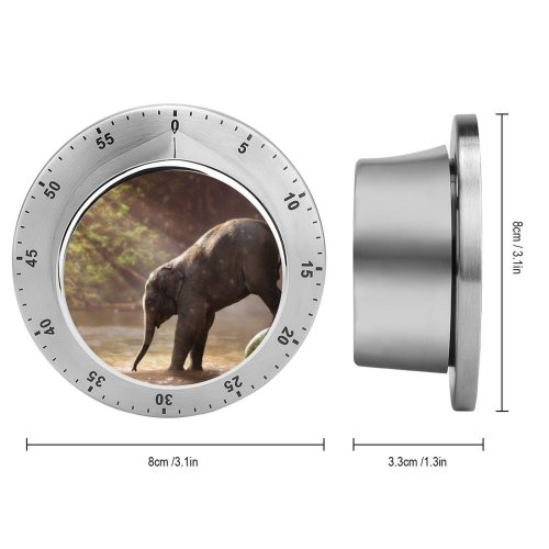 yanfind Timer Comfreak Elephant Cub Rocks River  Rays Waterhole Daytime 60 Minutes Mechanical Visual Timer