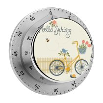 yanfind Timer Country  Bloom Outside Urban Hello Insect Lettering Summer Retro Basket Snail 60 Minutes Mechanical Visual Timer