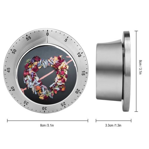 yanfind Timer Love Heart Dark Flowers Petals Arrow Chalkboard 60 Minutes Mechanical Visual Timer